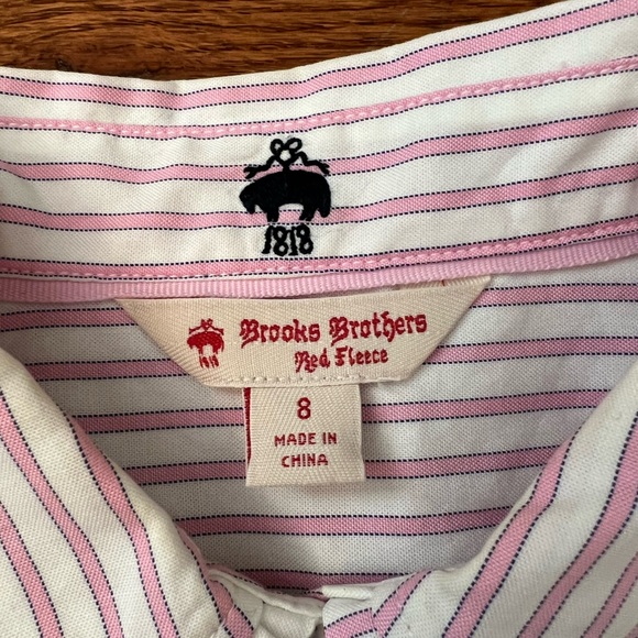 Brooks Brothers Pink Stripes Button Down Shirt 100% Cotton Women’s Sz 8 - Picture 8 of 10